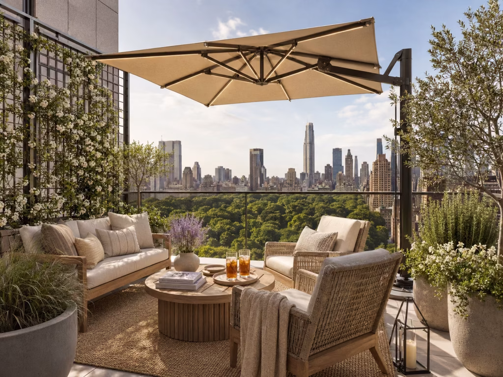 Incorporate Shade with a Stylish Cantilever Umbrella or Sail